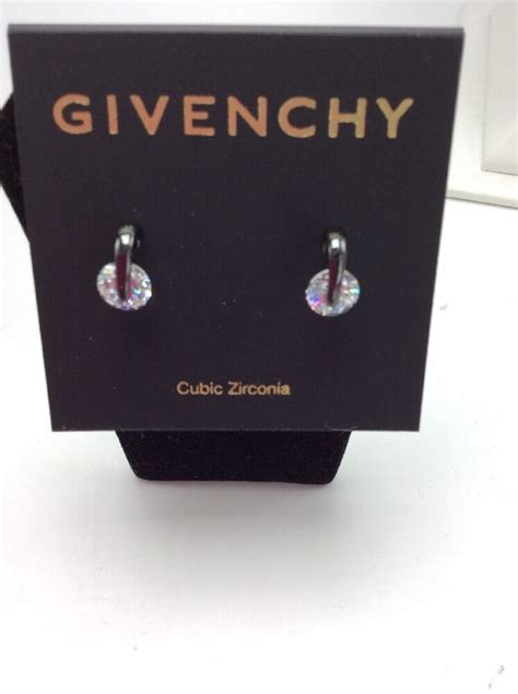 givenchy hematite-tone one prong cubic zirconia stud earrings|dillard's Givenchy earrings.